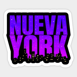 New York skyline at night Nueva York Sticker